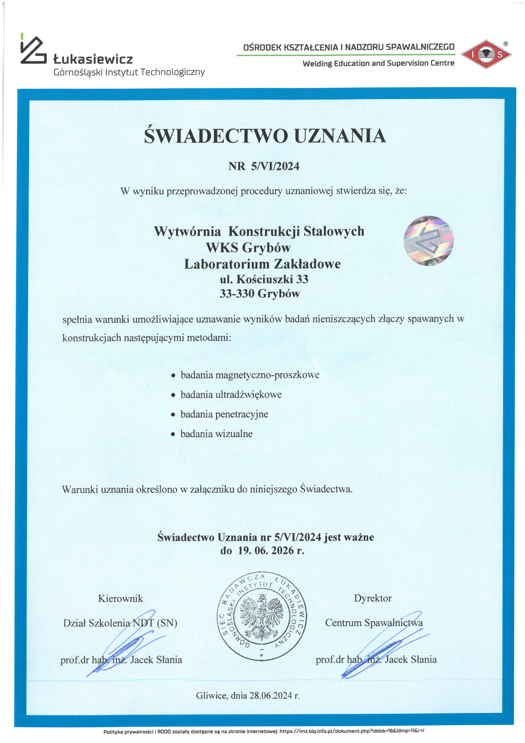 Certyfikat 5
